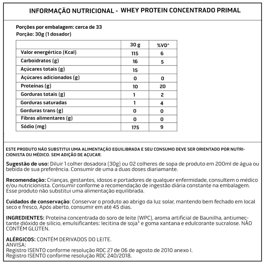 Whey Protein Primal 1Kg - Importado