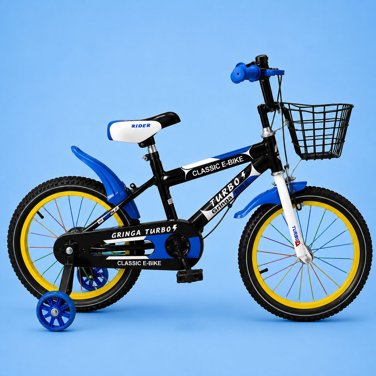 Bicicleta Infantil Menino 4 a 6 Anos Aro 14 com LED + Freios V-Brake + Cestinho