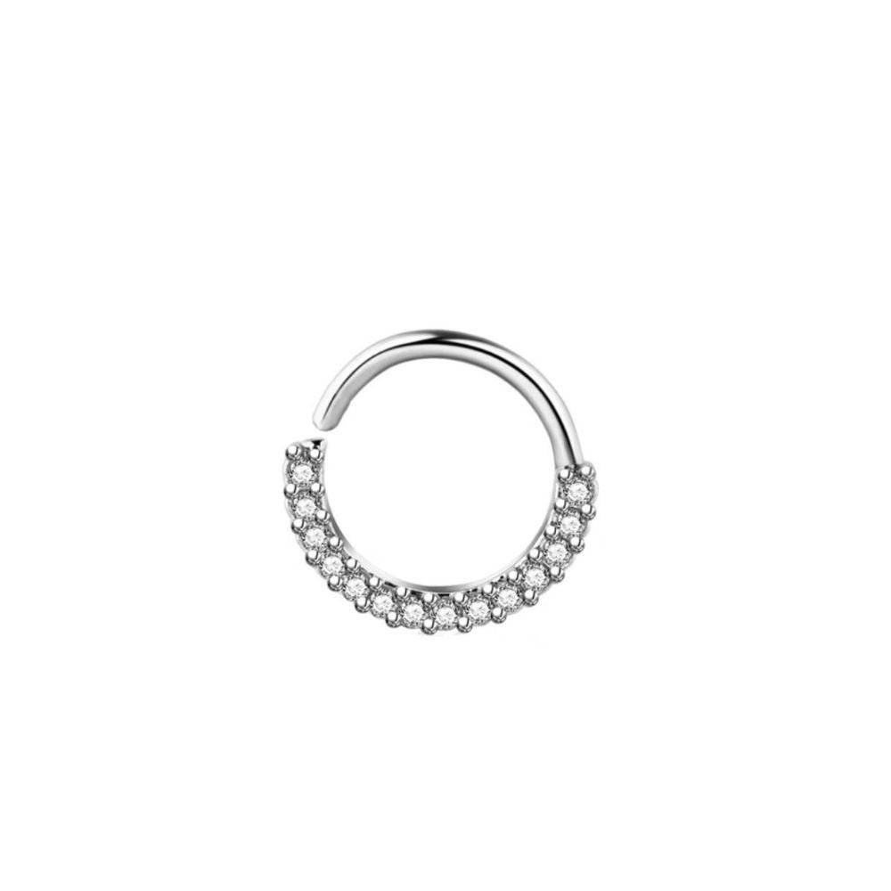 Conjunto Argolas Cravejadas Y Dourada Feminino, 2 Zircão