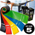 Kit de 5 Mini Faixas Elásticas Ideal p/ Exercício/Academia/Treino/Funcional/Mobi