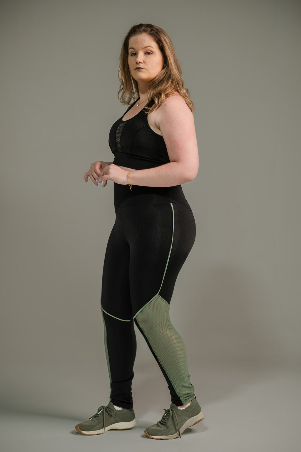 Calça Legging Feminina com Filete e Tela