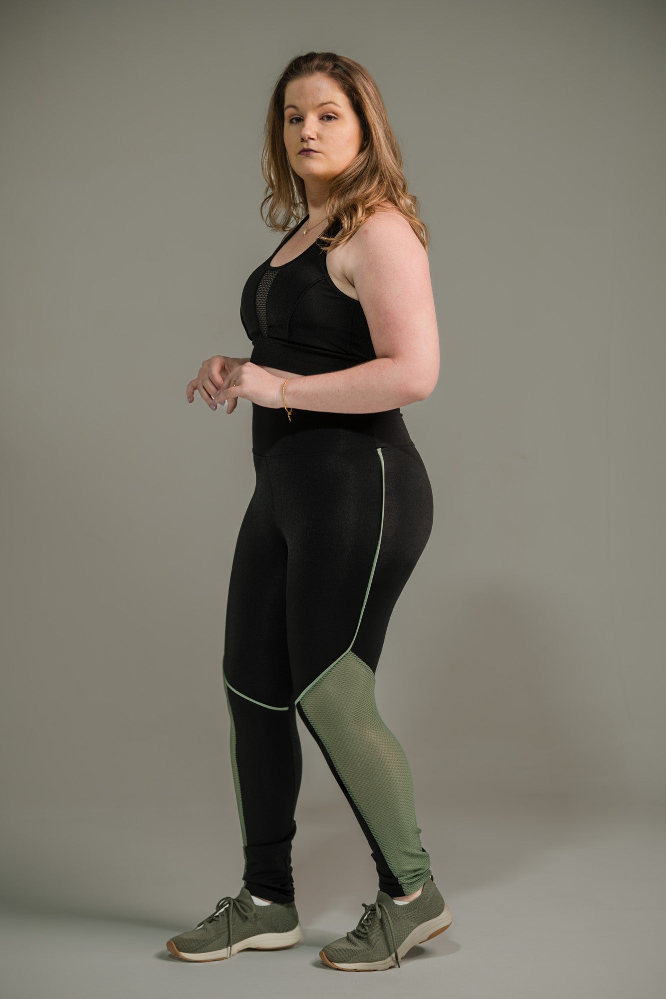 Calça Legging Feminina com Filete e Tela