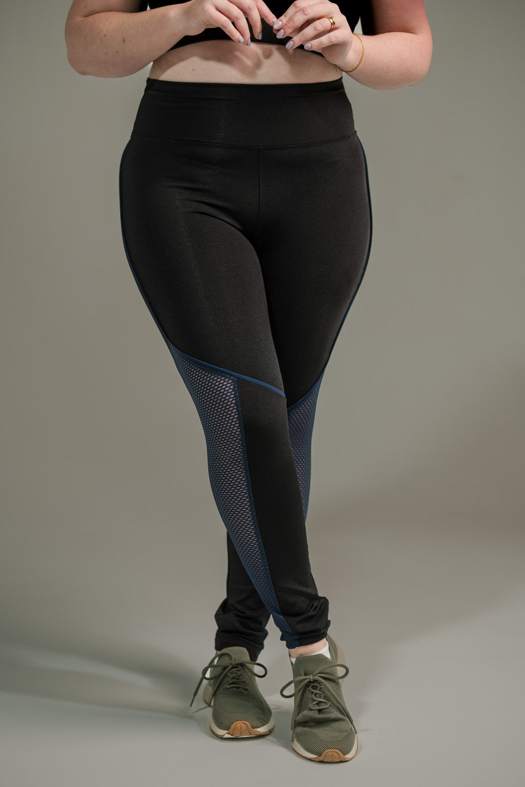 Calça Legging Feminina com Filete e Tela