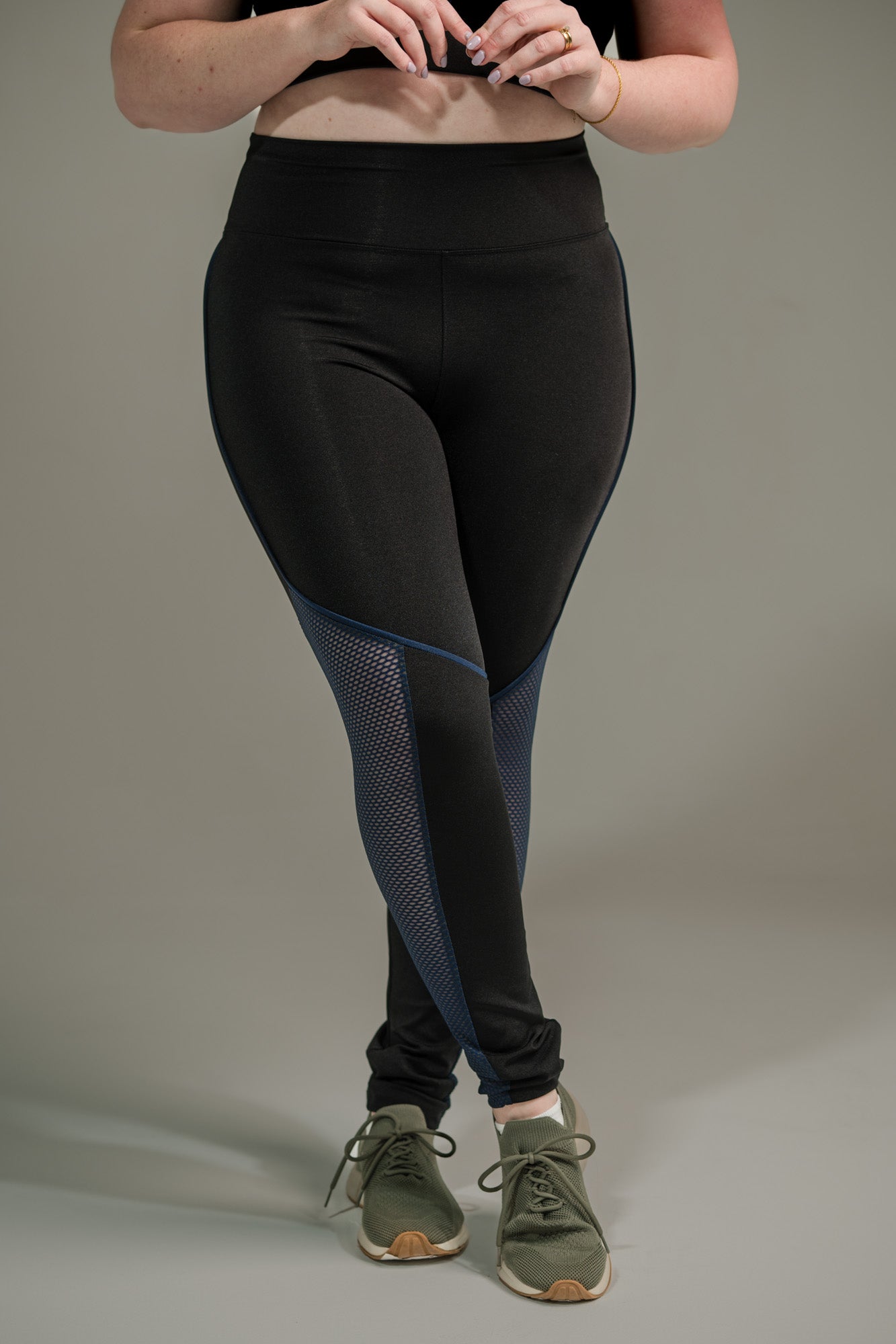 Calça Legging Feminina com Filete e Tela