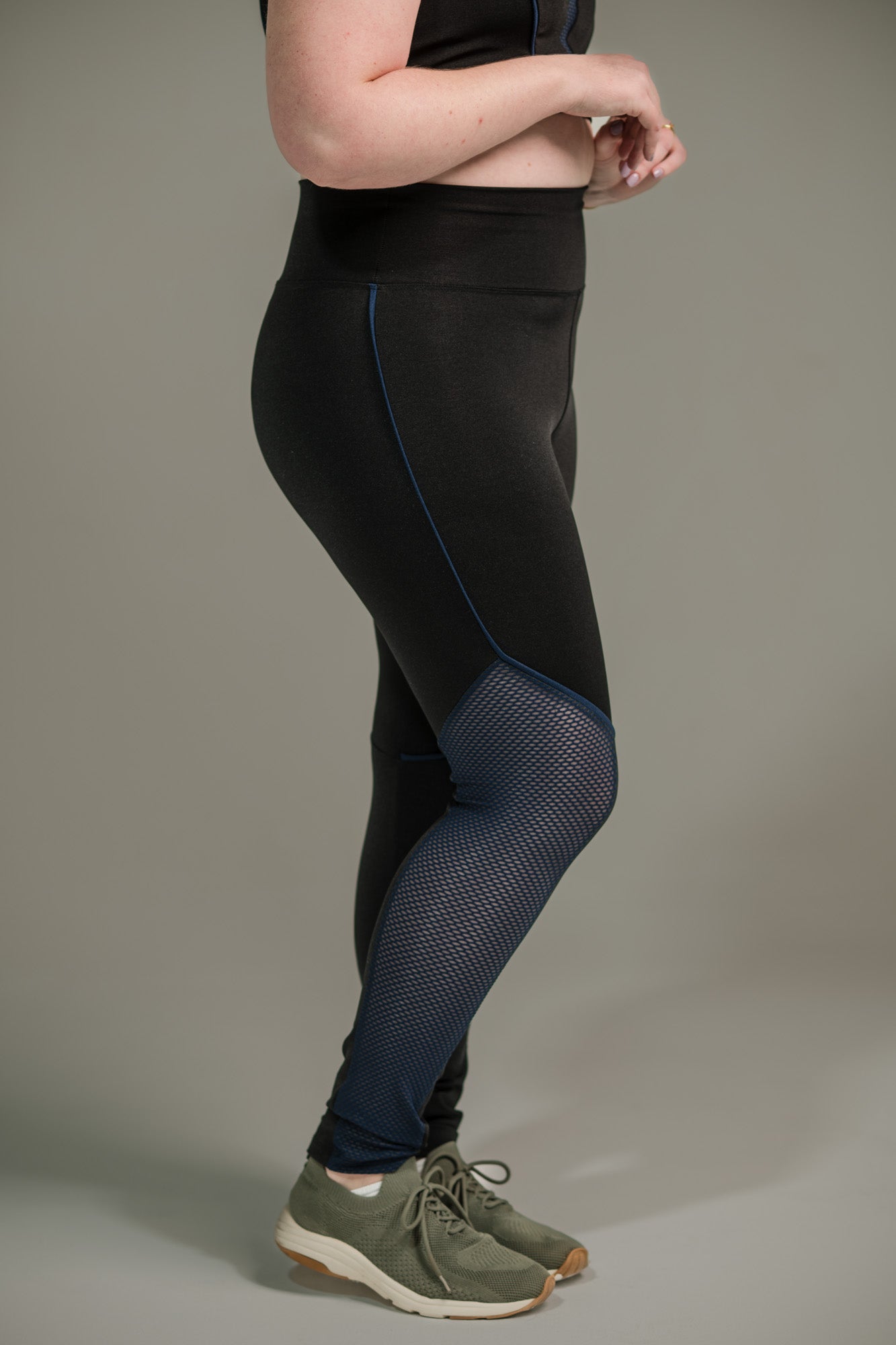 Calça Legging Feminina com Filete e Tela