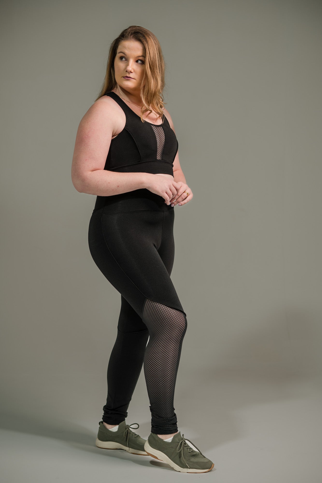 Calça Legging Feminina com Filete e Tela