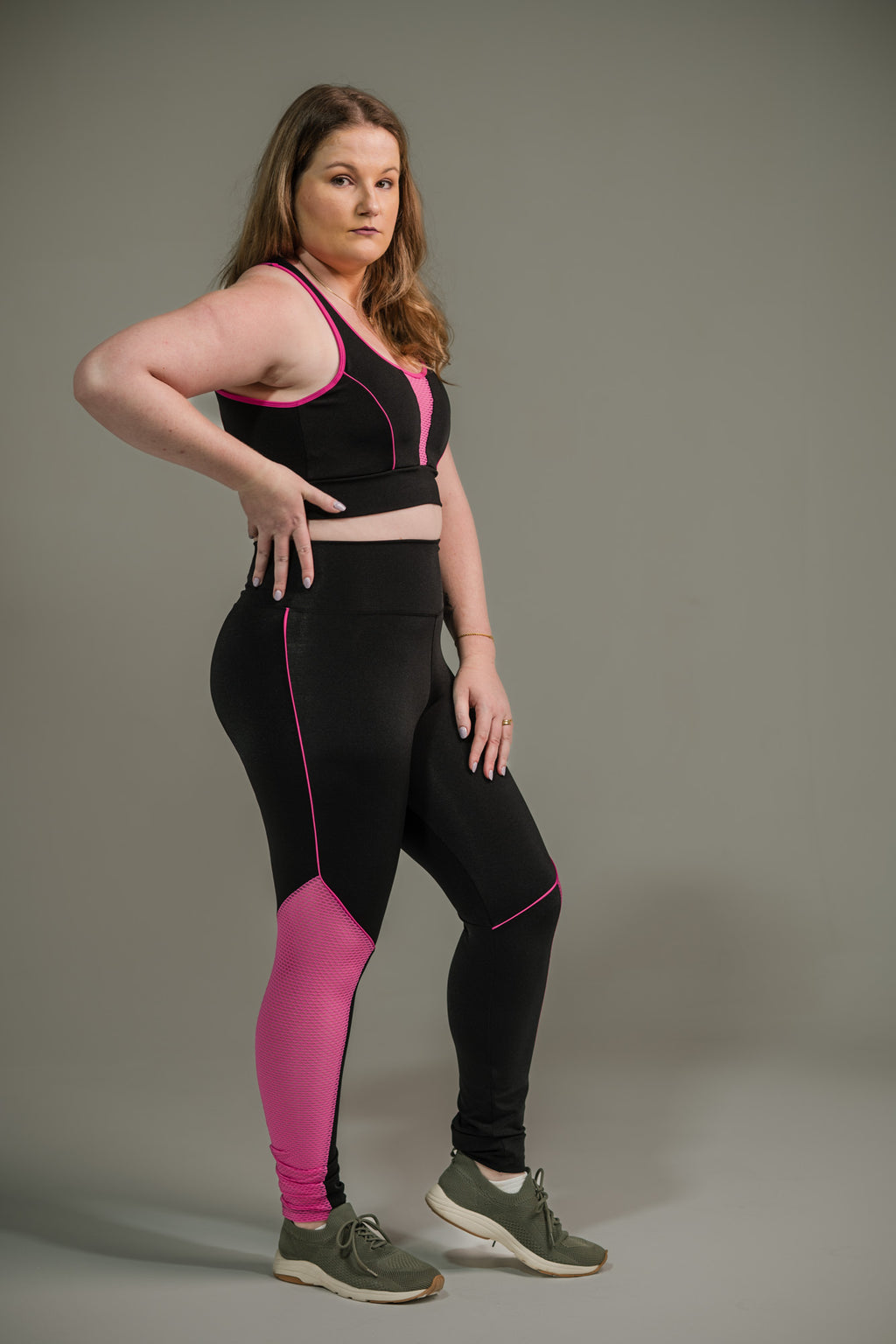 Calça Legging Feminina com Filete e Tela