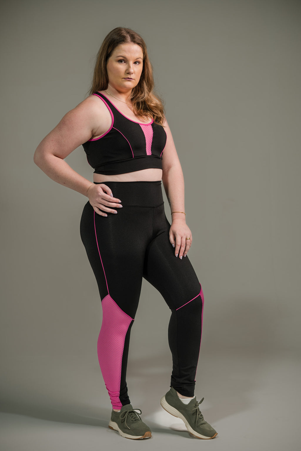 Calça Legging Feminina com Filete e Tela