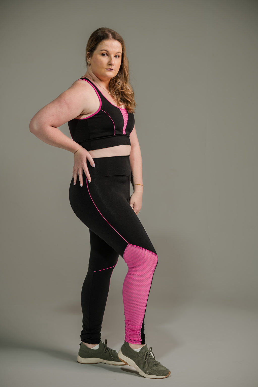 Calça Legging Feminina com Filete e Tela