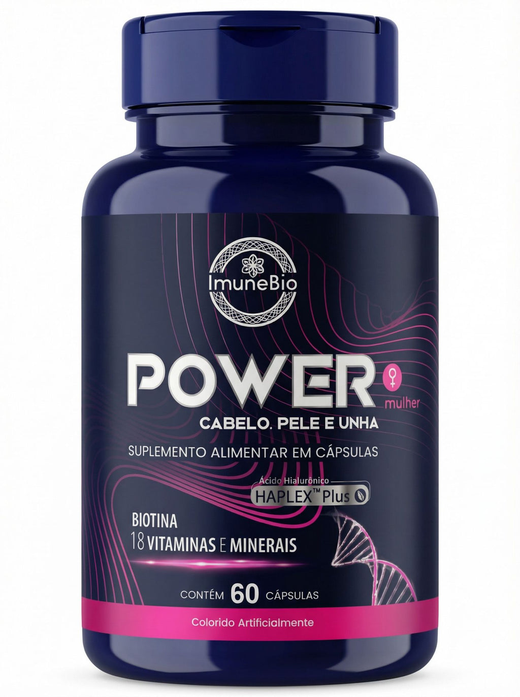 KIT  Power Mulher - Cabelo Pele Unha Premium - 18 Vitaminas e Minerais + 1 Ômega