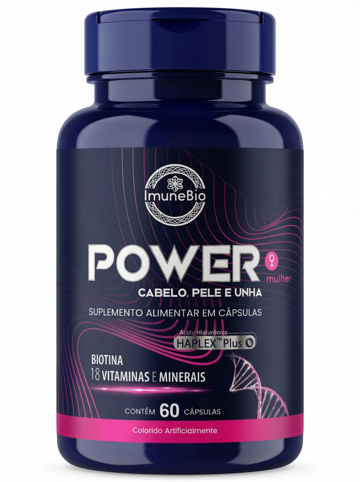 KIT  Power Mulher - Cabelo Pele Unha Premium - 18 Vitaminas e Minerais + 1 Ômega