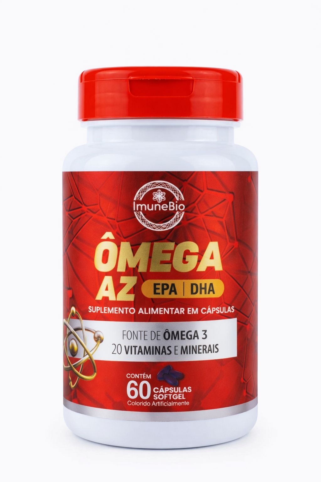 Ômega 3 Multivitamínico A-Z - 20 Vitaminas e Minerais + EPA DHA 1400 mg- 60 Caps